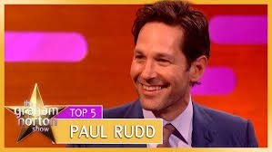 Paul Rudd laughing during a TV interview in 2025